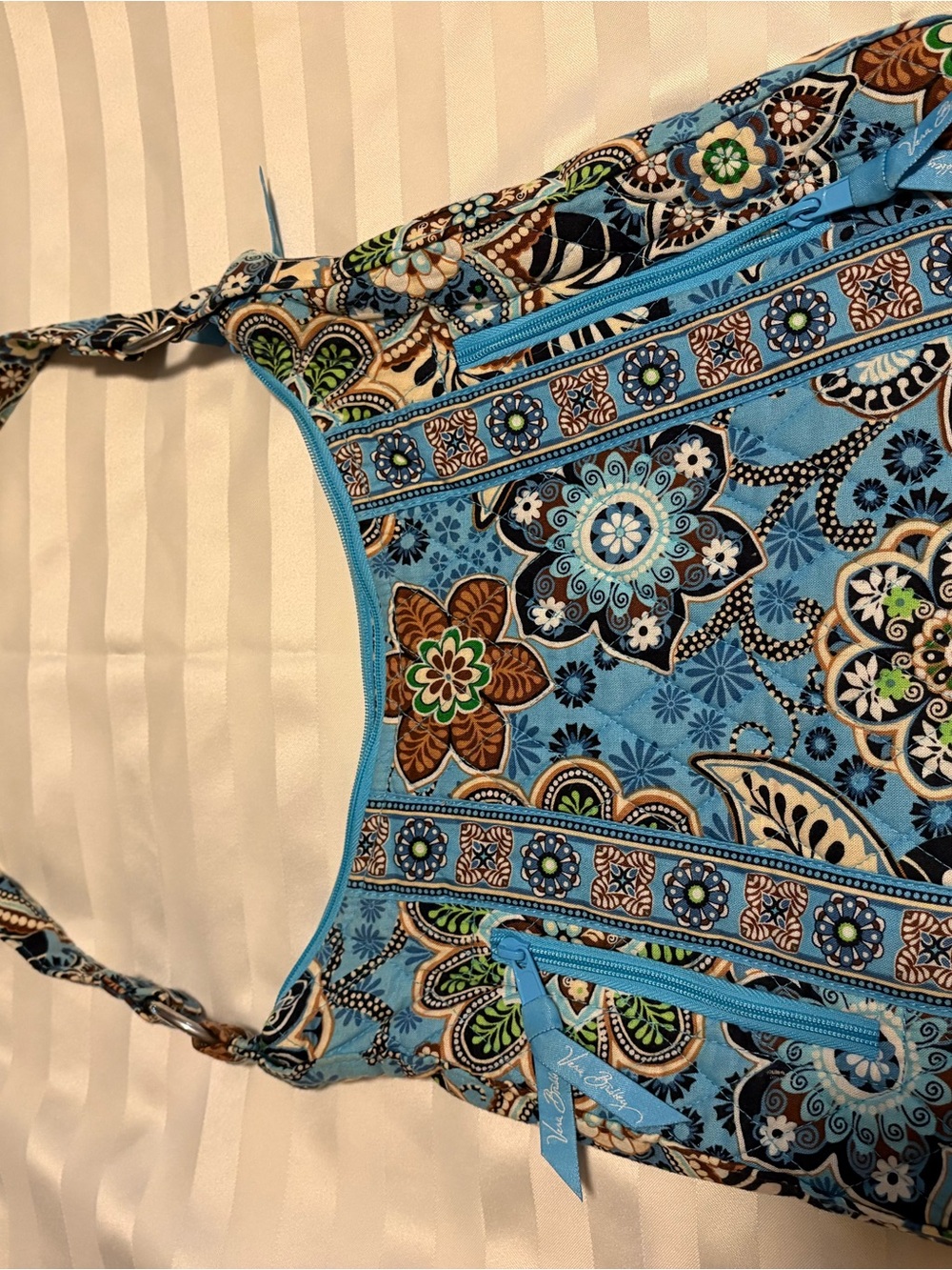 Vera Bradley Light Blue Paisley Zip Pouch